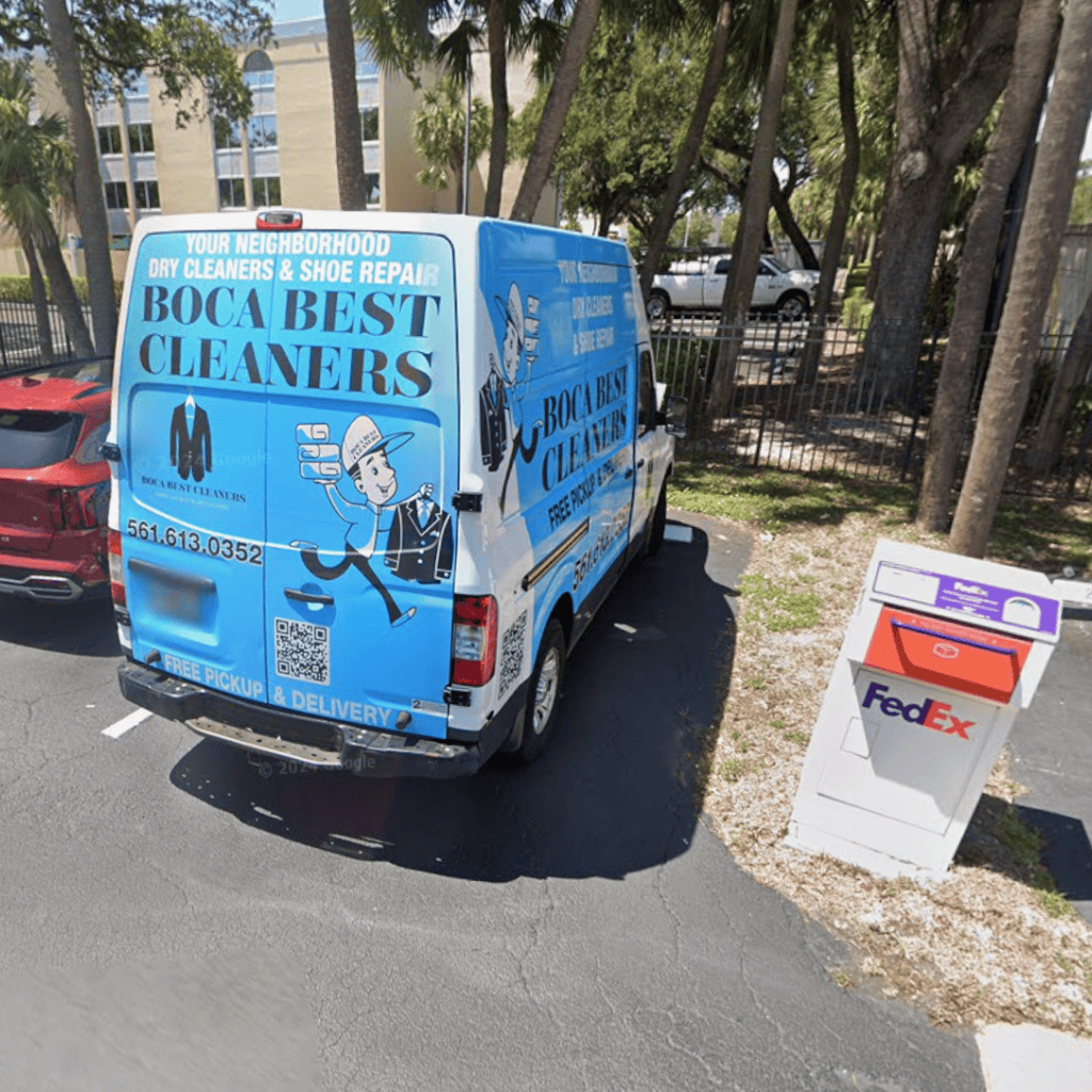 Boca Best Cleaners delivery truck at the Deerfield Beach location