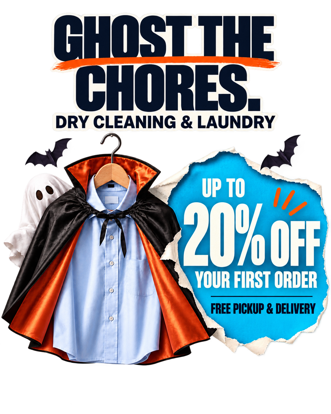 Ghost the chores. Dry cleaning and laundry. Save up to 20% off your first order with Boca Best Cleaners. Free pickup and delivery.